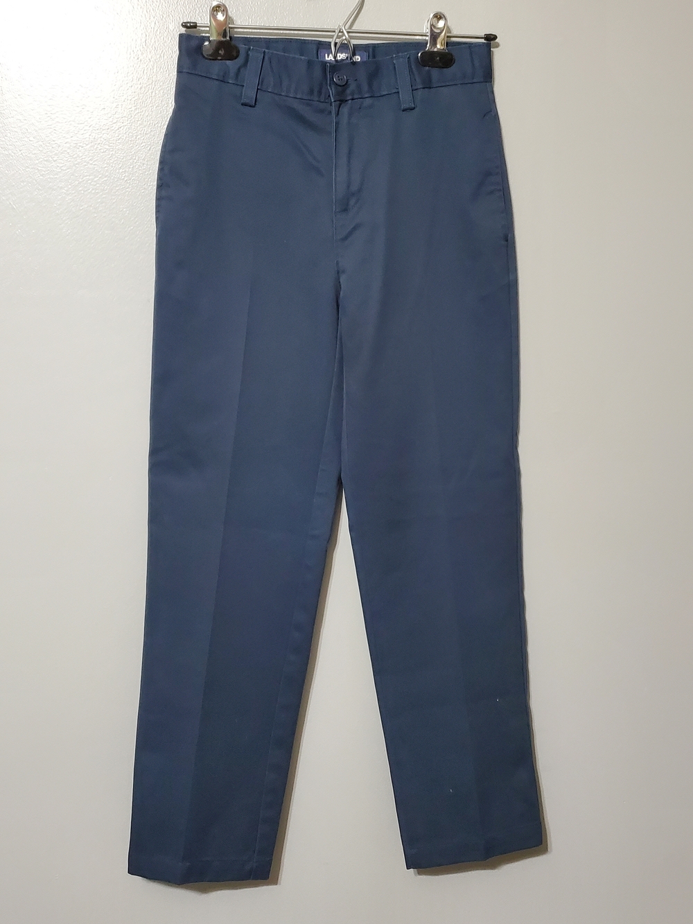 Lands' End Navy Straight Leg Uniform Chinos Pants Boy's Size 12S